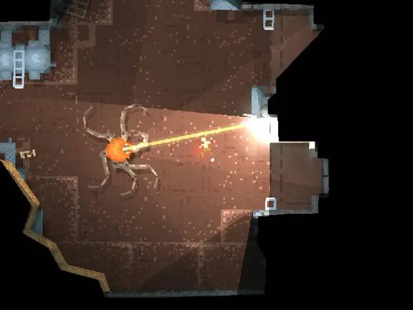 Кадр с взаимодействием персонажа и объекта в Teleglitch  Die More Edition