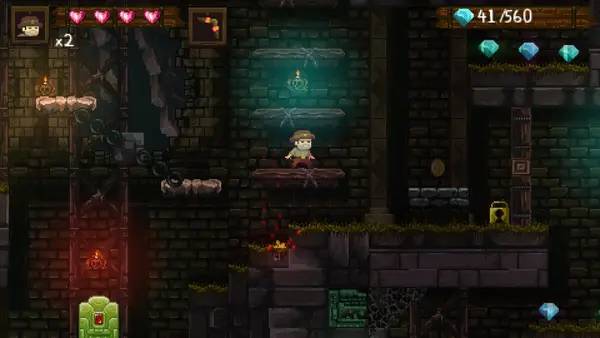 Кадр с взаимодействием персонажа и объекта в Teppo and The Secret Ancient City