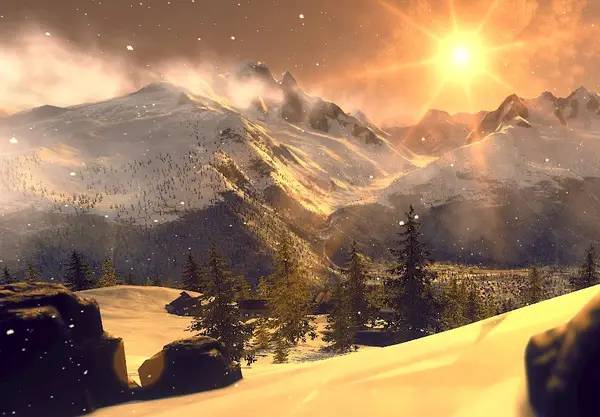 Кадр с взаимодействием персонажа и объекта в Terje Haakonsen's Powder VR