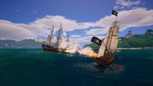 Кадр с взаимодействием персонажа и объекта в Terror of the Seven Seas