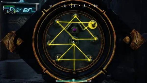 Кадр с взаимодействием персонажа и объекта в Testament  The Order of High-Human