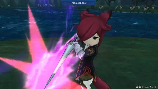 Кадр с взаимодействием персонажа и объекта в The Alliance Alive HD Remastered