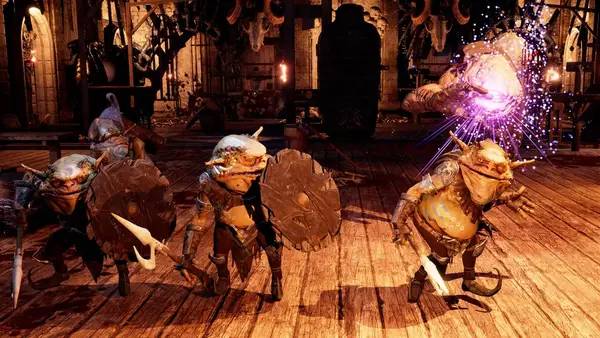 Кадр с взаимодействием персонажа и объекта в The Bard's Tale 4  Director's Cut