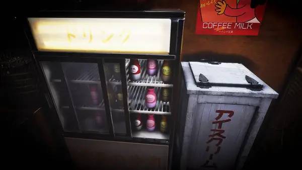 Кадр с взаимодействием персонажа и объекта в The Bathhouse