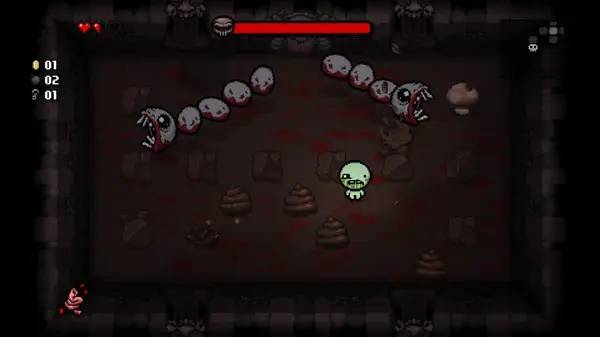 Кадр с взаимодействием персонажа и объекта в The Binding of Isaac  Rebirth