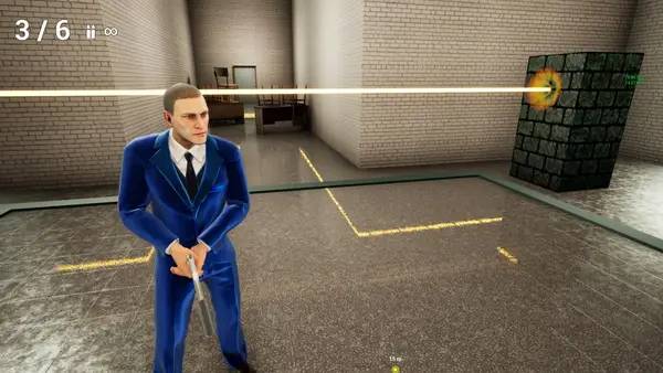 Кадр с взаимодействием персонажа и объекта в The Black Hole