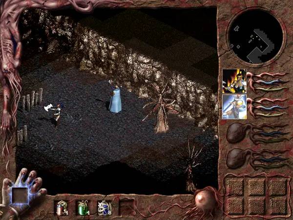 Кадр с взаимодействием персонажа и объекта в The Broken Land