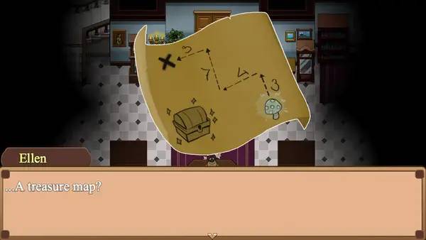 Кадр с взаимодействием персонажа и объекта в The Button Witch