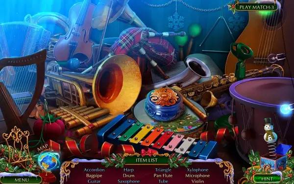 Кадр с взаимодействием персонажа и объекта в The Christmas Spirit  Journey Before Christmas Collector's Edition