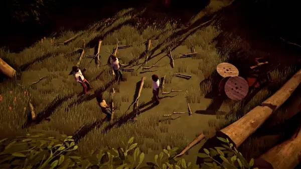 Кадр с взаимодействием персонажа и объекта в The Church in the Darkness