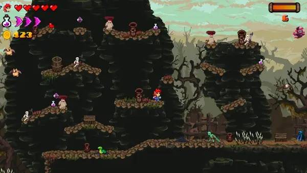 Кадр с взаимодействием персонажа и объекта в The Curse of Zigoris