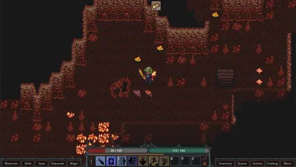 Кадр с взаимодействием персонажа и объекта в The Doors of Trithius