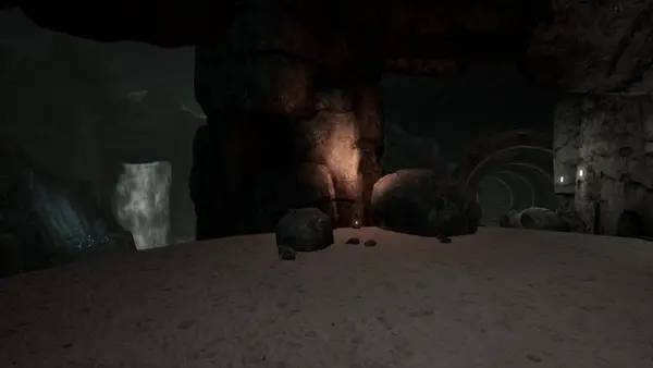 Кадр с взаимодействием персонажа и объекта в The Five Cores Remastered