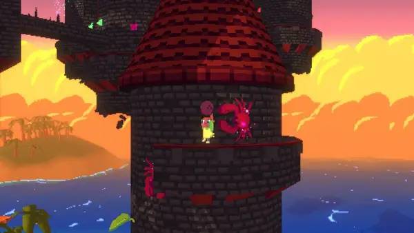 Кадр с взаимодействием персонажа и объекта в The Gardener and the Wild Vines