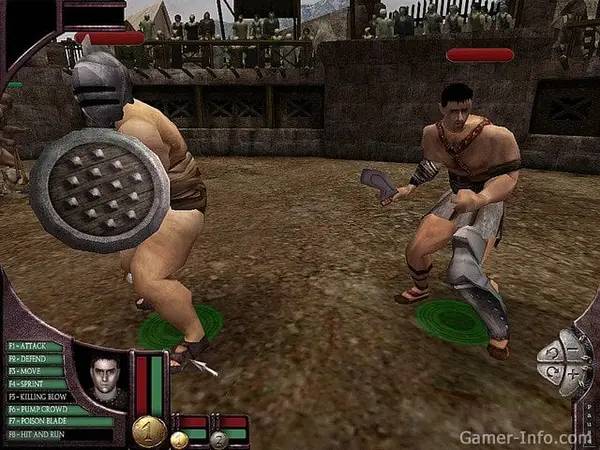 Кадр с взаимодействием персонажа и объекта в The Gladiators of Rome