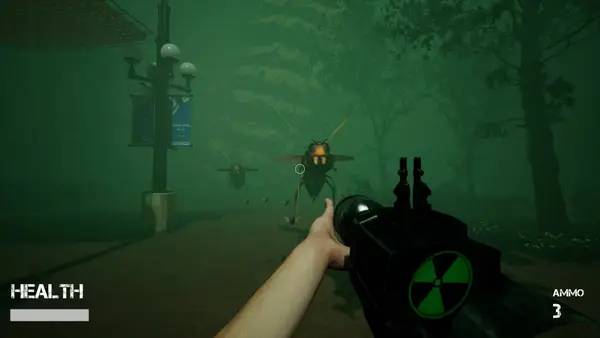 Кадр с взаимодействием персонажа и объекта в The Hell Hives