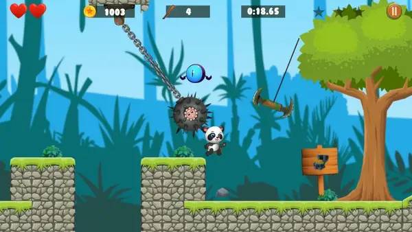 Кадр с взаимодействием персонажа и объекта в The Incredible Adventures of Super Panda