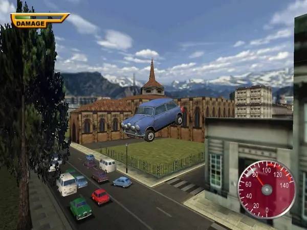 Кадр с взаимодействием персонажа и объекта в The Italian Job