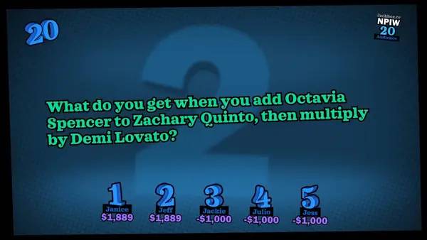 Кадр с взаимодействием персонажа и объекта в The Jackbox Party Pack 5