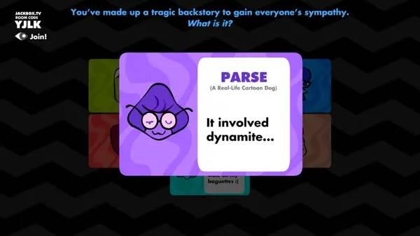 Кадр с взаимодействием персонажа и объекта в The Jackbox Party Pack 9