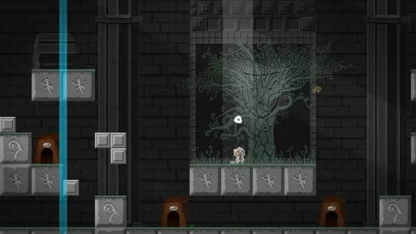 Кадр с взаимодействием персонажа и объекта в The Land of Eyas