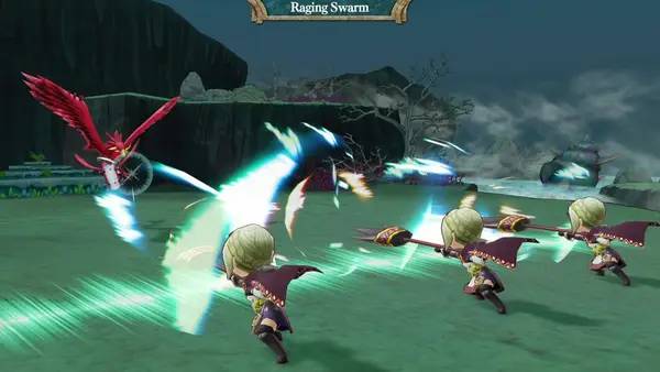 Кадр с взаимодействием персонажа и объекта в The Legend of Legacy HD Remastered