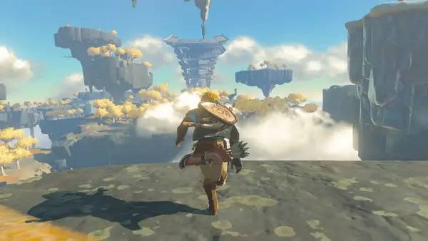 Кадр с взаимодействием персонажа и объекта в The Legend of Zelda  Tears of the Kingdom