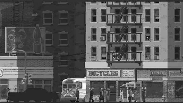 Кадр с взаимодействием персонажа и объекта в The Longest Road on Earth