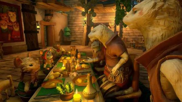 Кадр с взаимодействием персонажа и объекта в The Lost Legends of Redwall The Scout Act 3