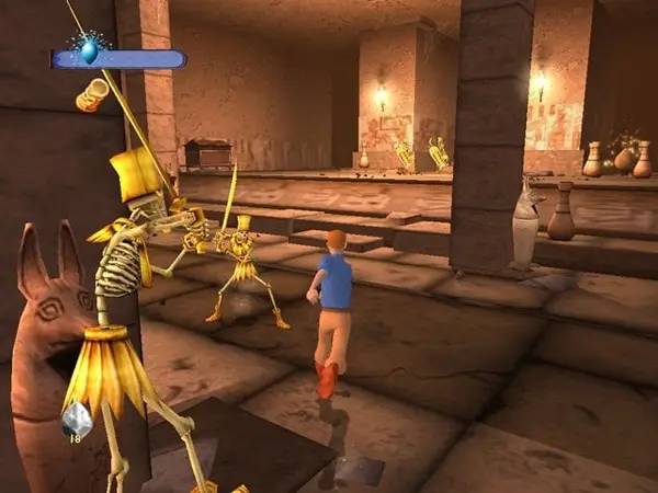 Кадр с взаимодействием персонажа и объекта в The Mummy  The Animated Series