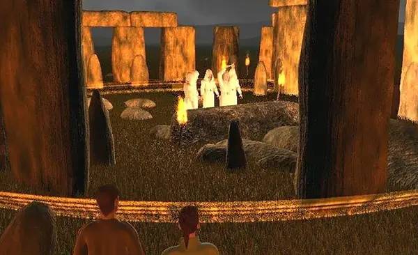 Кадр с взаимодействием персонажа и объекта в The Mystery of the Druids