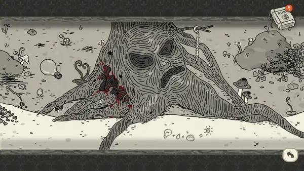 Кадр с взаимодействием персонажа и объекта в THE NORMAL THING