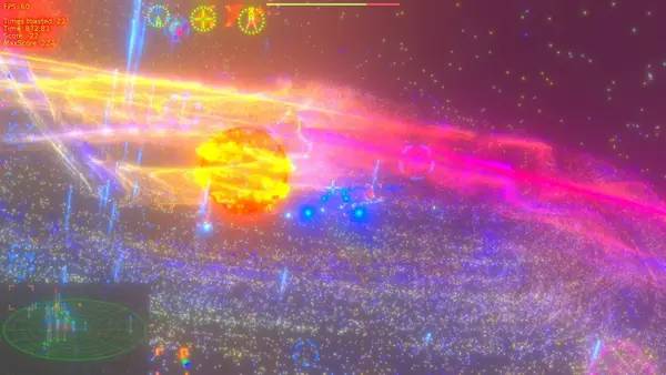 Кадр с взаимодействием персонажа и объекта в The Polynomial - Space of the music