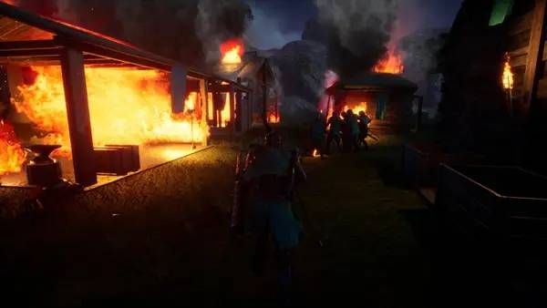 Кадр с взаимодействием персонажа и объекта в The Rebellion