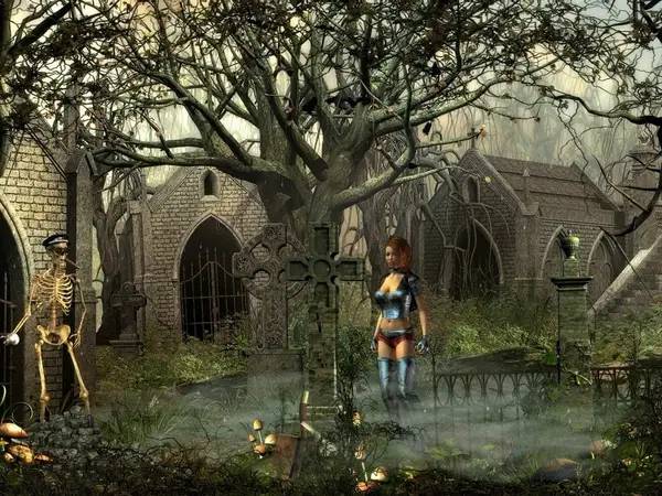 Кадр с взаимодействием персонажа и объекта в The Rockin Dead