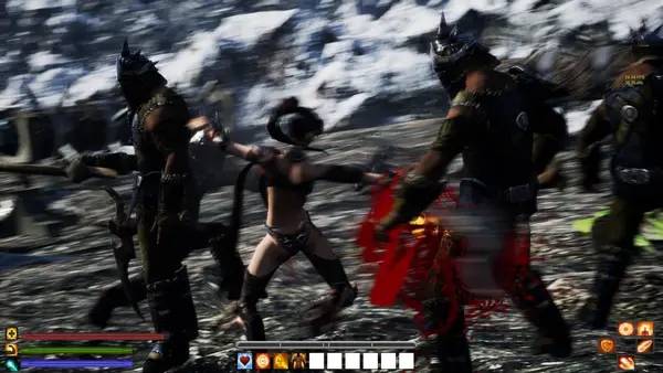 Кадр с взаимодействием персонажа и объекта в The Sacred Stone