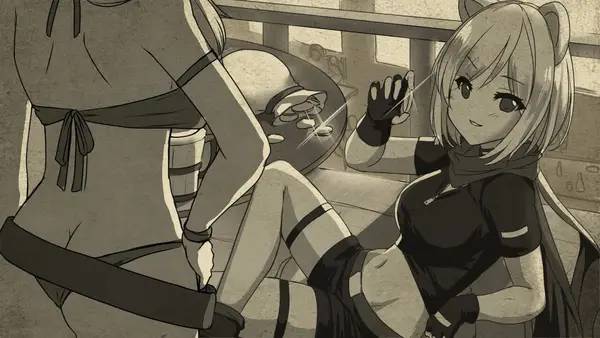 Кадр с взаимодействием персонажа и объекта в The Shimmering Horizon and Cursed Blacksmith