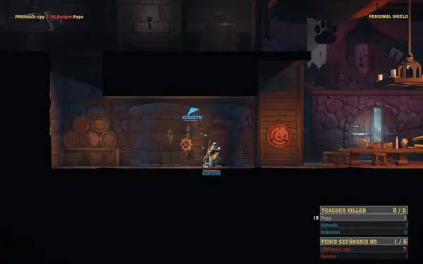 Кадр с взаимодействием персонажа и объекта в The Showdown Effect