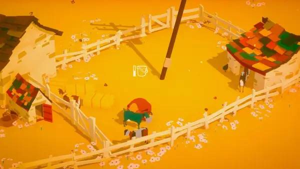 Кадр с взаимодействием персонажа и объекта в The Stillness of the Wind