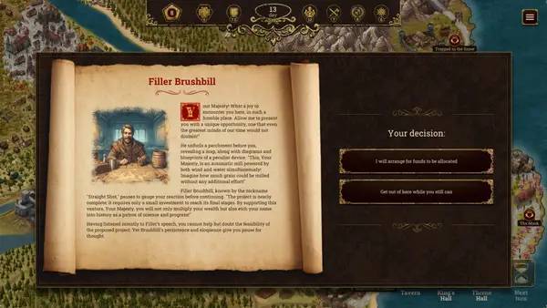 Кадр с взаимодействием персонажа и объекта в The Succession of Changing Kings