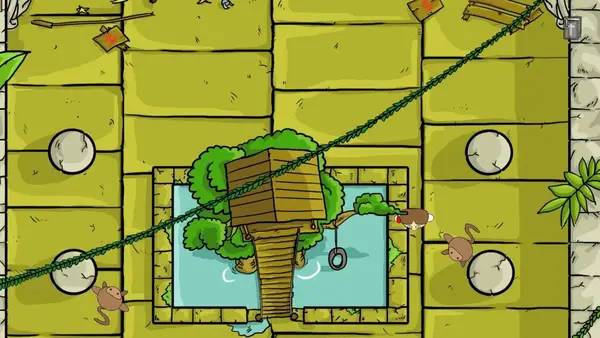 Кадр с взаимодействием персонажа и объекта в The Third Day