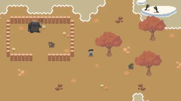 Кадр с взаимодействием персонажа и объекта в The Tides of Time