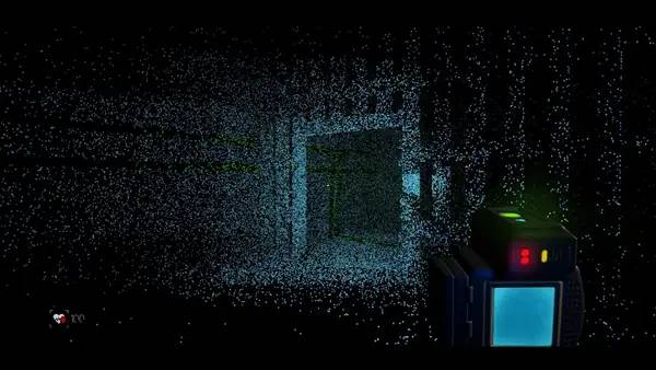 Кадр с взаимодействием персонажа и объекта в The Voidness - Lidar Horror Survival Game