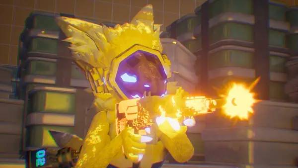 Кадр с взаимодействием персонажа и объекта в Toaster Arena