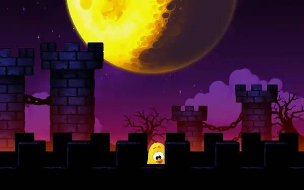 Кадр с взаимодействием персонажа и объекта в Toki Tori