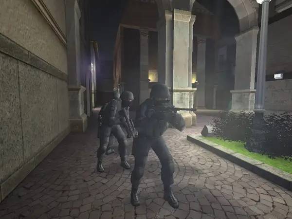 Кадр с взаимодействием персонажа и объекта в Tom Clancy's Rainbow Six 3 Gold
