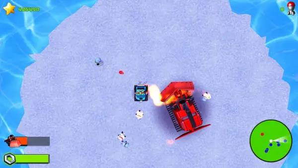 Кадр с взаимодействием персонажа и объекта в Toon War