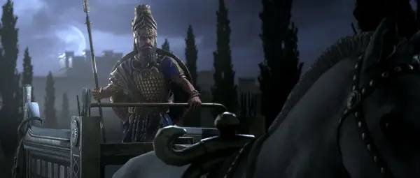 Кадр с взаимодействием персонажа и объекта в Total War  PHARAOH DYNASTIES   Лицензия