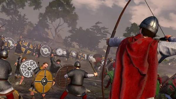Кадр с взаимодействием персонажа и объекта в Total War Saga  THRONES OF BRITANNIA