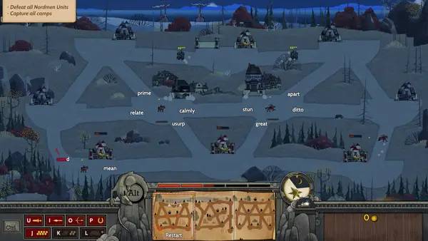 Кадр с взаимодействием персонажа и объекта в Touch Type Tale - Strategic Typing
